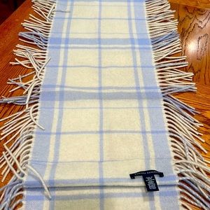 Scarf - winter cream and periwinkle wool and angora